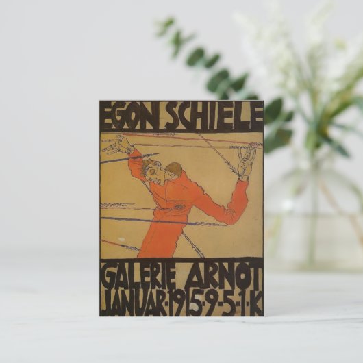 Egon Schiele - Selbstportrait als St. Sebastian Postkarte (Stehend Vorderseite)