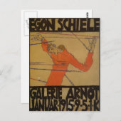 Egon Schiele - Selbstportrait als St. Sebastian Postkarte (Vorne/Hinten)