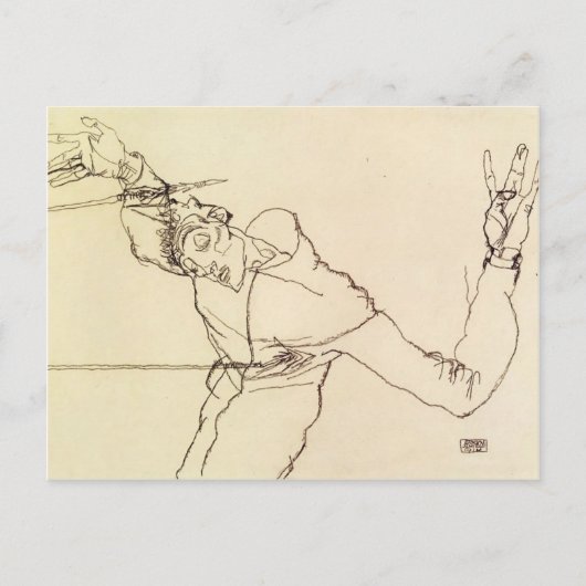 Egon Schiele - Selbstportrait als St. Sebastian Postkarte (Vorderseite)