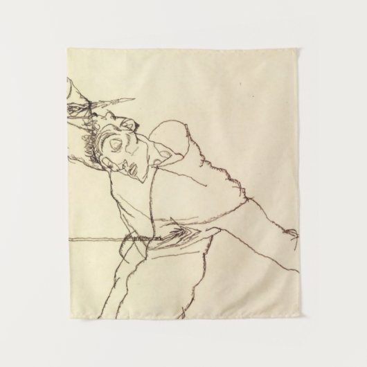 Egon Schiele - Selbstportrait als St Sebastian Wandteppich (Vorderseite)