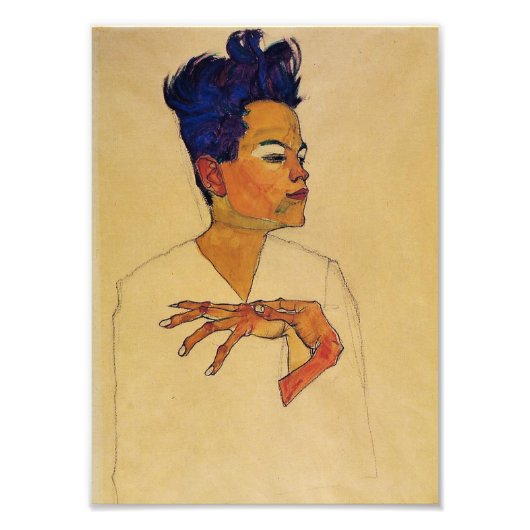 Egon Schiele Selbstportrait Fotodruck (Vorne)