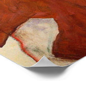 Egon Schiele - Selbstportrait in einem Jerkin mit  Poster (Ecke)