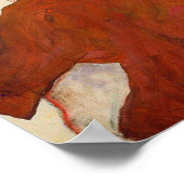 Egon Schiele - Selbstportrait in einem Jerkin mit  Poster (Ecke)