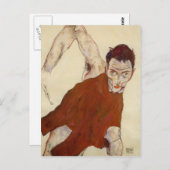 Egon Schiele - Selbstportrait in einer Kerkine Postkarte (Vorne/Hinten)