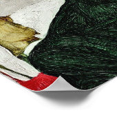 Egon Schiele - Selbstportrait mit chinesischer Lat Poster (Ecke)