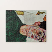 Egon Schiele - Selbstportrait mit chinesischer Lat Puzzle (Horizontal)