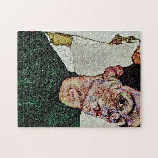 Egon Schiele - Selbstportrait mit chinesischer Lat Puzzle (Horizontal)