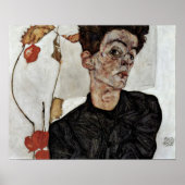 Egon Schiele - Selbstportrait mit Frucht Lantern Poster (Vorne)