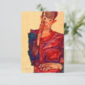 Egon Schiele - Selbstportrait mit gepulsten Augen Begleitkarte (Stehend Vorderseite)