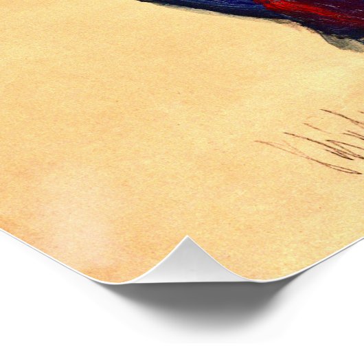 Egon Schiele - Selbstportrait mit gepulsten Augen Poster (Ecke)