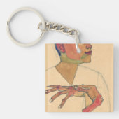 Egon Schiele Selbstportrait mit Händen auf der Bru Schlüsselanhänger (Vorderseite)