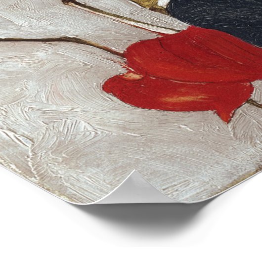 Egon Schiele Selbstportrait mit Physalis Poster (Ecke)