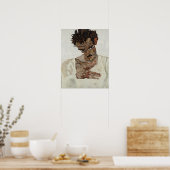 Egon Schiele Selbstportrait mit reduziertem Kopf Poster (Küche)