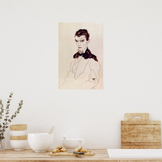 Egon Schiele - Selbstportrait Poster (Küche)