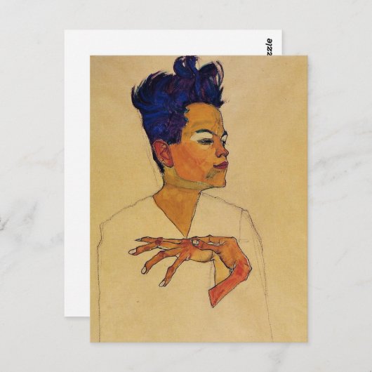 Egon Schiele Selbstportrait Postkarte (Vorne/Hinten)