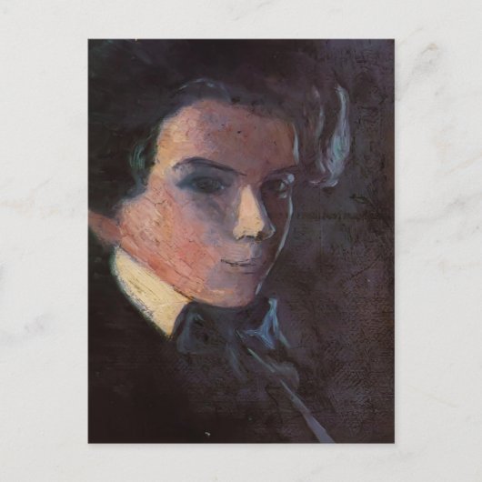 Egon Schiele - Selbstportrait, rechts Postkarte (Vorderseite)