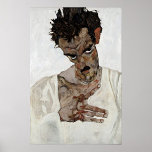 Egon Schiele Selbstporträt Poster Expressionismus