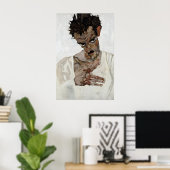 Egon Schiele Selbstporträt Poster Expressionismus (Heimbüro)
