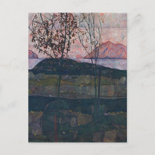 Egon Schiele Setting Sun Postkarte (Vorderseite)