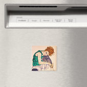 Egon Schiele - sitzende Frau mit Beinen Gezeichnet Magnet (In Situ (Geschirrspüler))