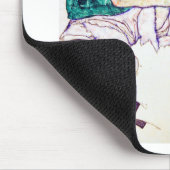 Egon Schiele sitzende Frau mit Beinen Gezeichnet Mousepad (Ecke)