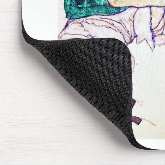 Egon Schiele sitzende Frau mit Beinen Gezeichnet Mousepad (Ecke)