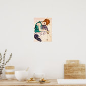 Egon Schiele - sitzende Frau mit Beinen Gezeichnet Poster (Küche)