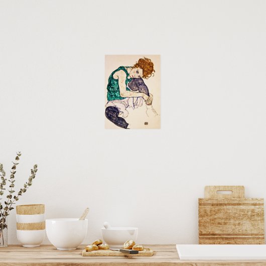 Egon Schiele - sitzende Frau mit Beinen Gezeichnet Poster (Küche)