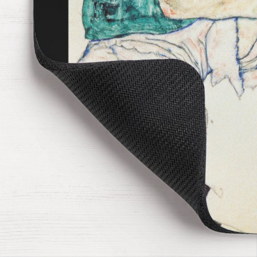 Egon Schiele Sitzende Frau mit Kniebesatz Mousepad (Ecke)