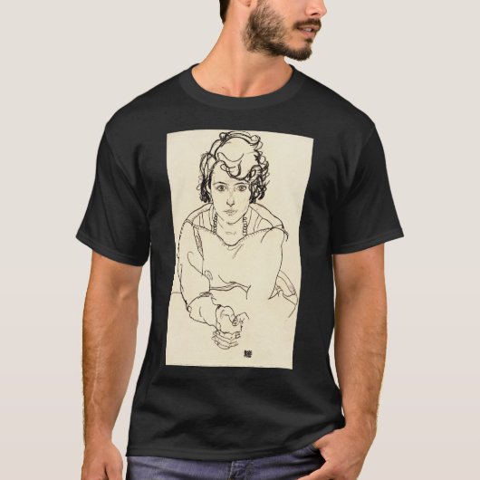 Egon Schiele - sitzende Frau T-Shirt (Vorderseite)