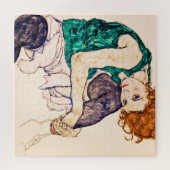 Egon Schiele - Sitzfrau mit den Beinen aufgestellt Puzzle (Horizontal)