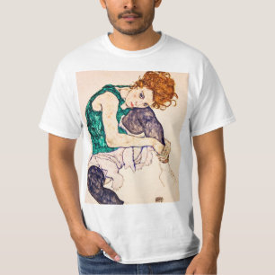 Egon Schiele - Sitzfrau mit den Beinen aufgestellt T-Shirt