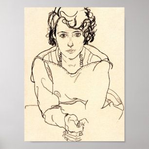 Egon Schiele - Sitzfrau Poster