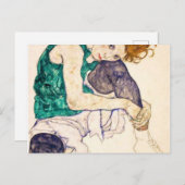 Egon Schiele Sitzfrau Postkarte (Vorne/Hinten)
