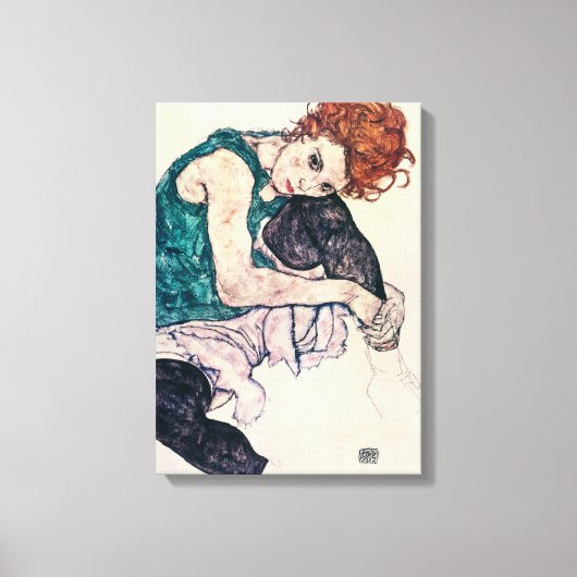 Egon Schiele Sitzgelegene Canvas Print Leinwanddruck (Vorderseite)