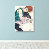 Egon Schiele Sitzgelegene Canvas Print Leinwanddruck (Insitu (Holzboden))