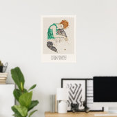 Egon Schiele Sitzgelegene Frau mit Bent Knees Fine Poster (Heimbüro)