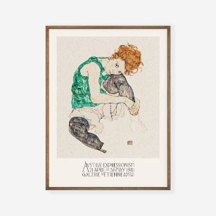 Egon Schiele Sitzgelegene Frau mit Bent Knees Fine Poster