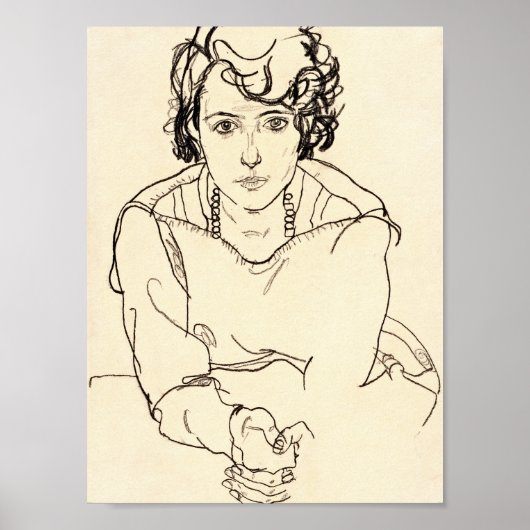 Egon Schiele - Sitzgelegene Frau Poster (Vorne)