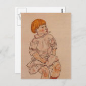Egon Schiele - Sitzkinder Postkarte (Vorne/Hinten)