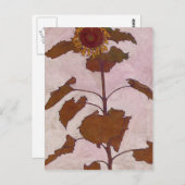 Egon Schiele - Sonnenblume Postkarte (Vorne/Hinten)