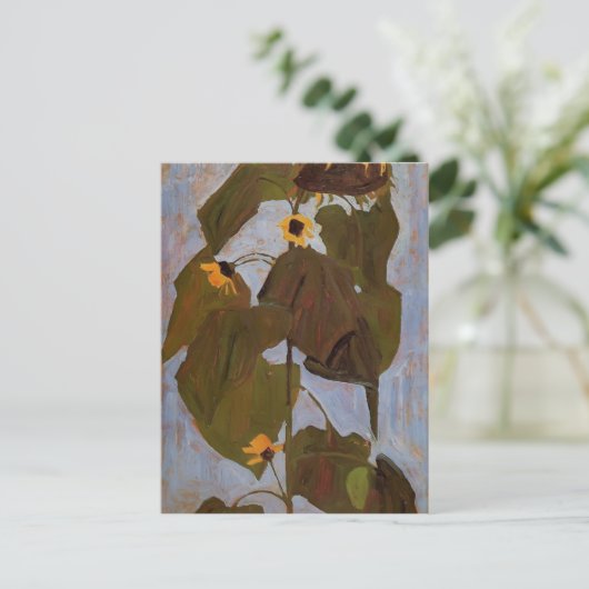 Egon Schiele - Sonnenblume Postkarte (Stehend Vorderseite)