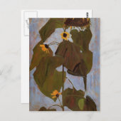 Egon Schiele - Sonnenblume Postkarte (Vorne/Hinten)