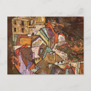 Egon Schiele - Stadtrand Postkarte
