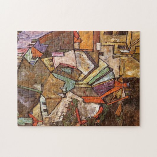 Egon Schiele - Stadtrand Puzzle (Horizontal)