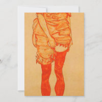 Egon Schiele - Stehende Frau im Rot 1913