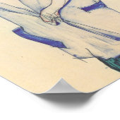 Egon Schiele - Stehendes Mädchen in blau und grün Poster (Ecke)