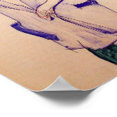 Egon Schiele - Stehendes Mädchen in blauem Kleid Poster (Ecke)