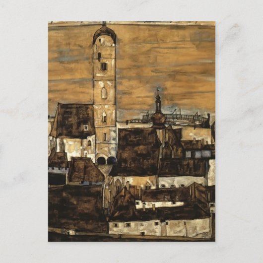 Egon Schiele - Stein an der Donau, aus Kreuzberg Postkarte (Vorderseite)