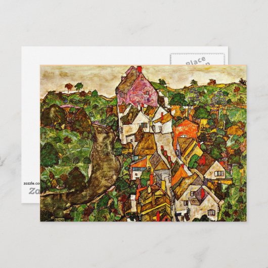 Egon Schiele - Stein an der Donau Postkarte (Vorne/Hinten)